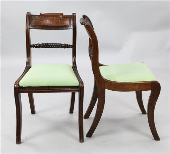 A set of six Regency mahogany dining chairs,